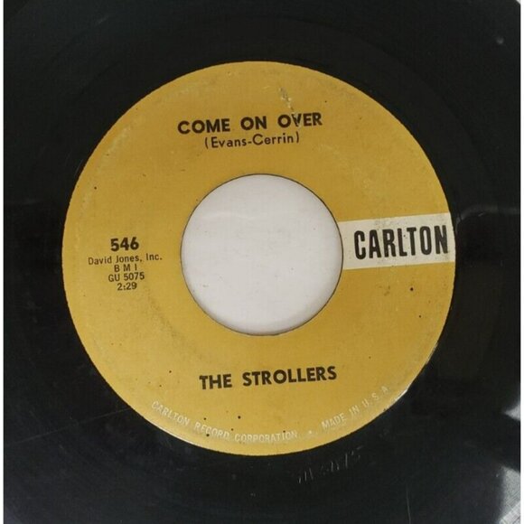 Record 45 RPM Vinyl The Strollers- Come on Over/ There's No One But You (RARE) - Picture 3 of 4